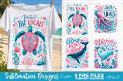 Boho sea creatures sublimation PNG, Ocean creatures 4 PNG Product Image 3