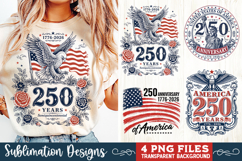 USA 250th Anniversary 4 PNG Sublimation, Patriotic 4th Product Image 1