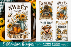 Sunflower Kitchen Towels PNG Sublimation Designs 4 Files Product Image 2