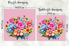 Lunch Bag Sublimation with Flowers | Floral Lunch Bag Design Product Image 2