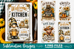 Sunflower Kitchen Towels PNG Sublimation Designs 4 Files Product Image 1