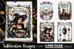 Magic Witchy Kitchen Towels PNG Sublimation Designs 4 Files Product Image 3
