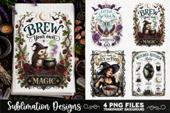 Magic Witchy Kitchen Towels PNG Sublimation Designs 4 Files Product Image 4