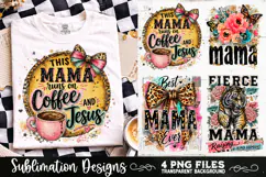 Trendy Mama PNG , Retro Collage Mama 4 Designs Sublimation Product Image 4