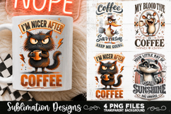 Funny Coffee Animals PNG Sublimation Designs 4 Files Product Image 2