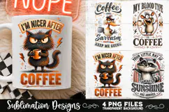 Funny Coffee Animals PNG Sublimation Designs 4 Files Product Image 2