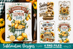 Sunflower Kitchen Towels PNG Sublimation Designs 4 Files Product Image 3