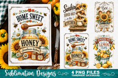 Sunflower Kitchen Towels PNG Sublimation Designs 4 Files Product Image 4