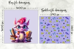 School Lunch Bag | Dinosaur PNG | Kids Alphabet Tumbler Wrap Product Image 2