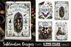 Magic Witchy Kitchen Towels PNG Sublimation Designs 4 Files Product Image 1
