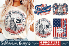USA 250th Anniversary 4 PNG Sublimation, Patriotic 4th Product Image 1