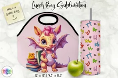 School Lunch Bag | Dinosaur PNG | Kids Alphabet Tumbler Wrap Product Image 1