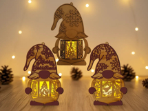 Christmas Gnome Lanterns - Set of 3 - Laser Cut Designs Product Image 2