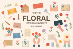 Floral Letters &amp; Envelopes Set Product Image 1