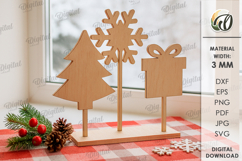Sets Of 3 Christmas Stands Bundle Laser Cut. Christmas SVG Product Image 4