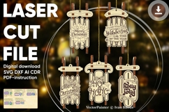 Laser Cut Christmas Sled Bundle - SVG File, Vector Template Product Image 1
