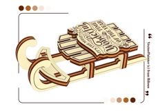 Laser Cut Christmas Sled Bundle - SVG File, Vector Template Product Image 4