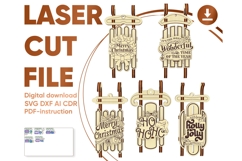 Laser Cut Christmas Sled Bundle - SVG File, Vector Template Product Image 1