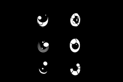Set of anime and manga faces different expression hand drawn Product Image 2