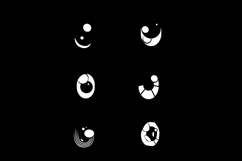 Set of anime and manga faces different expression hand drawn Product Image 2