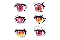 Set of anime eyes collection illustration graphic Product Image 1