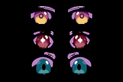 Set of beautiful female anime eyes different colors graphic Product Image 2