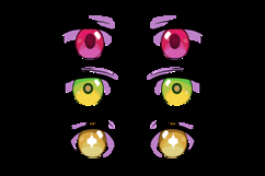 Set of beautiful female anime eyes different colors isolated Product Image 2
