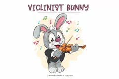 Cartoon Bunny Image_02. T-Shirt. Product Image 2