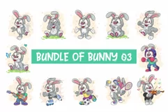 Cartoon Bunny Image_03. T-Shirt. Product Image 1