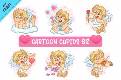 Cartoon Cupid 02. Clipart. Product Image 1