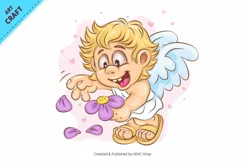 Cartoon Cupid 02. Clipart. Product Image 6