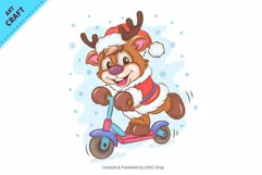 Cartoon Deers 02. Clipart. Product Image 3