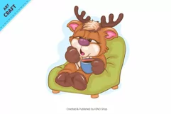 Cartoon Deers 03. Clipart. Product Image 6