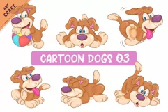 Cartoon Dogs 03. Clipart. Product Image 1