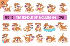 18 Cartoon Dogs 04. Clipart. Product Image 1