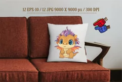 Cartoon Dragons 03. Fantasy clipart. Product Image 6
