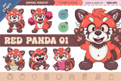 Red Pandas 01. Animal Art. Product Image 1
