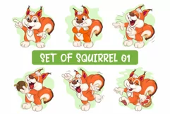 Cartoon Squirrel _ 01. Clipart. Product Image 1