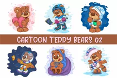 Cartoon Teddy Bears 02. T-Shirt. Product Image 1