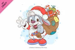 Christmas Bunnies 01. Clipart. Product Image 6