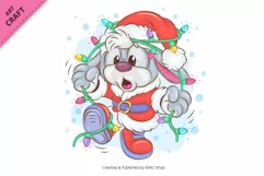 Christmas Bunnies 01. Clipart. Product Image 7