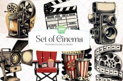 Set Of Cinema Collection Watercolor Clipart Product Image 1