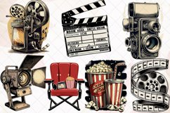 Set Of Cinema Collection Watercolor Clipart Product Image 2