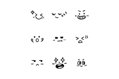 Set of cute and kawai emoji emoticon hand drawn design Product Image 1