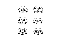 Set of cute emoticon and face expression cartoon graphic Product Image 1