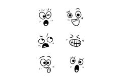 Set of cute emoticon and face expression cartoon vector Product Image 1