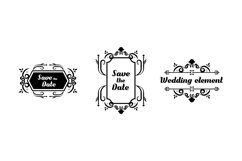 Set of decorative vintage wedding frame set illustration Product Image 1