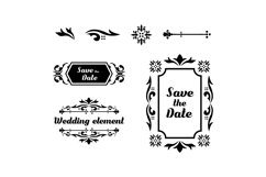 Set of decorative vintage wedding set vector Product Image 1