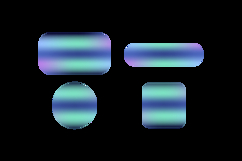 Set of different blurred gradient button shape isolated Product Image 2