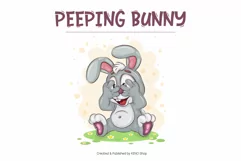 Cartoon Bunny Image_03. T-Shirt. Product Image 3
